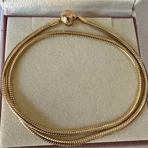 NEW❗️Pandora 14k Solid Gold Moments Snake Chain 17.9” Necklace 37 grams
